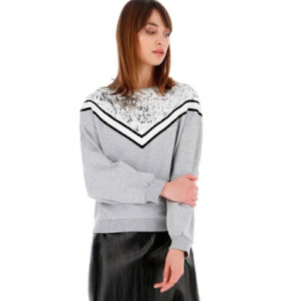 Imperial Grey Flip Sequin Sweatshirt